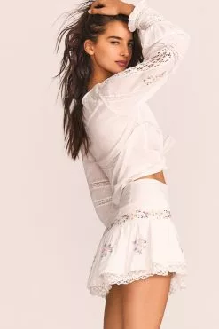 LoveShackFancy Skirts Rhodes Mini Skirt