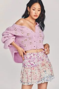 LoveShackFancy Rhodes Silk Mini Skirt Sale