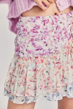 LoveShackFancy Rhodes Silk Mini Skirt Sale