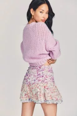 LoveShackFancy Rhodes Silk Mini Skirt Sale