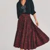 LoveShackFancy Bissett Plaid Midi Skirt Sale