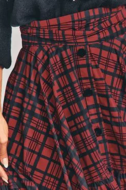 LoveShackFancy Bissett Plaid Midi Skirt Sale
