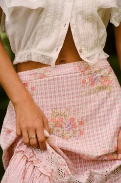 LoveShackFancy Arla Midi Skirt Skirts