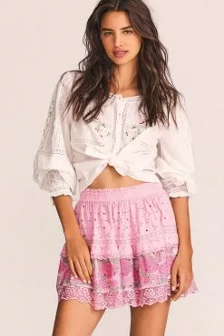 LoveShackFancy Shawna Mini Skirt Skirts