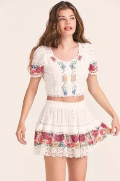 LoveShackFancy Shawna Mini Skirt Skirts