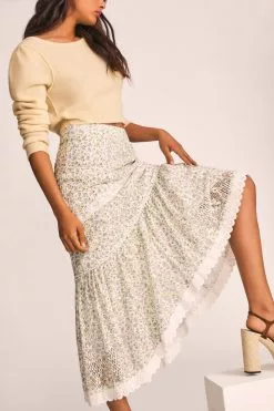 LoveShackFancy Sisto Midi Skirt