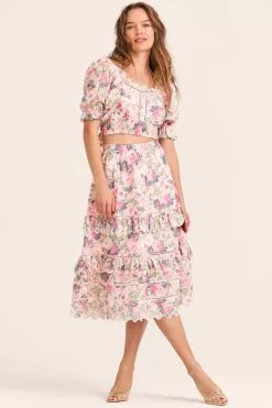 LoveShackFancy Skirts Naila Midi Skirt