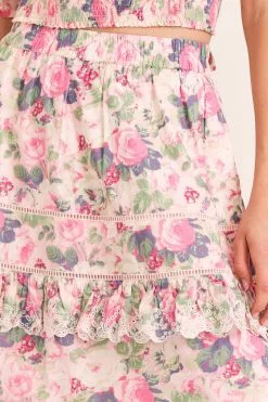 LoveShackFancy Skirts Naila Midi Skirt