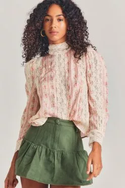 LoveShackFancy Jacque Silk Top Sale