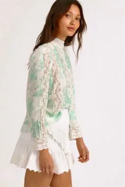 LoveShackFancy Jacque Silk Top Sale