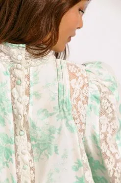 LoveShackFancy Jacque Silk Top Sale