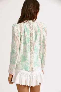 LoveShackFancy Jacque Silk Top Sale