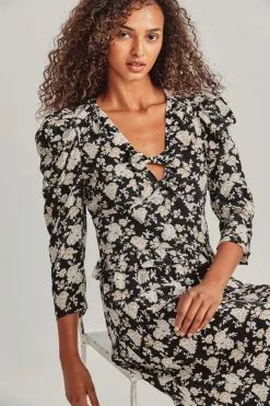 LoveShackFancy Louis Silk Blouse