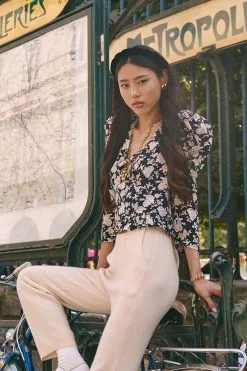 LoveShackFancy Louis Silk Blouse