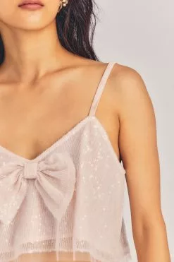 LoveShackFancy Sale Annalisa Sequin Cropped Top