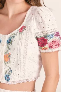 LoveShackFancy Collum Crop Top