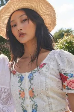 LoveShackFancy Collum Crop Top