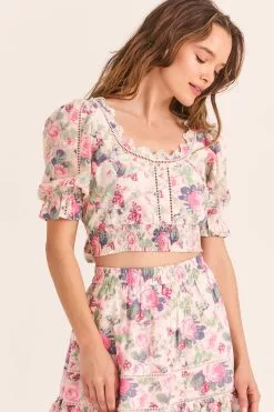 LoveShackFancy Karsten Crop Top