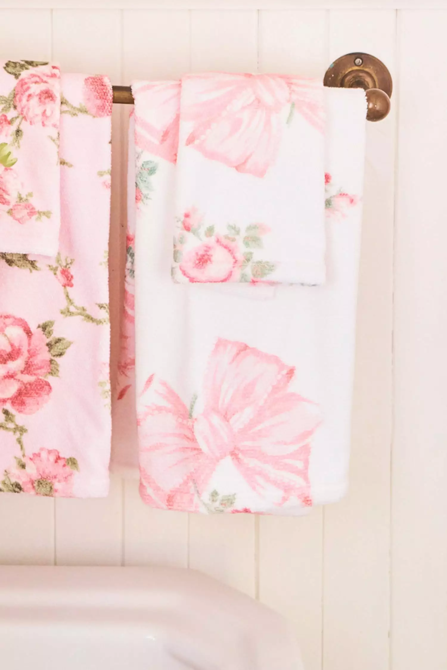 LoveShackFancy Hand Towel - PINK MINT View All 1 LoveShackFancy Hand Towel - PINK MINT View All
