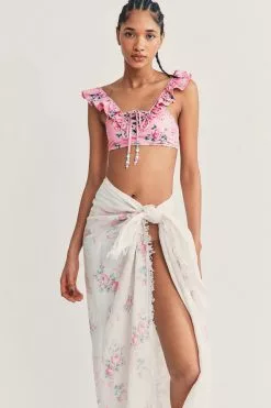 LoveShackFancy Pool Rosa Beaux Linen Beach Throw 8 LoveShackFancy Pool Rosa Beaux Linen Beach Throw