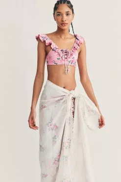 LoveShackFancy Pool Rosa Beaux Linen Beach Throw 7 LoveShackFancy Pool Rosa Beaux Linen Beach Throw